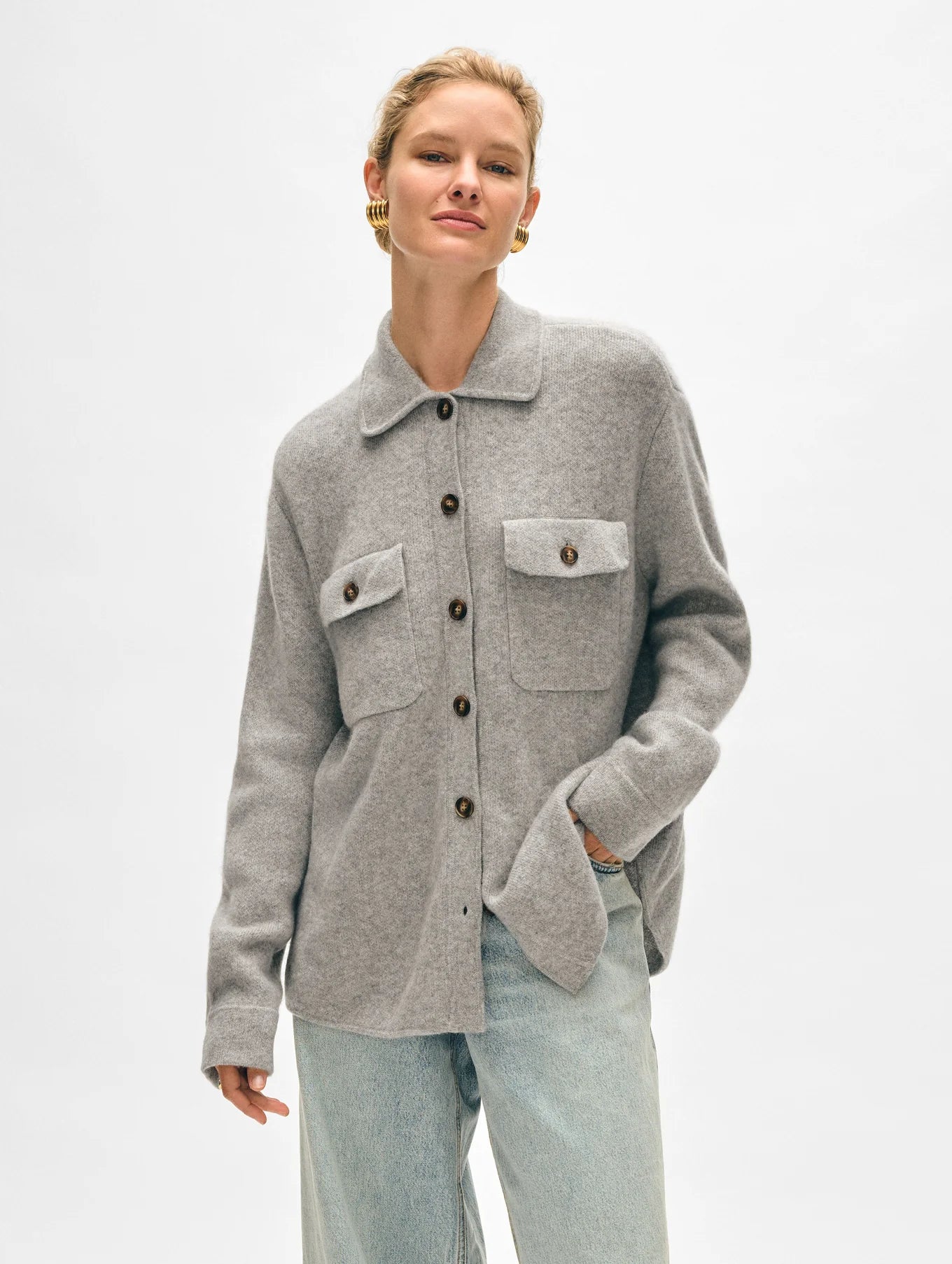 White + Warren - Cashmere Luxe Button Down Shacket