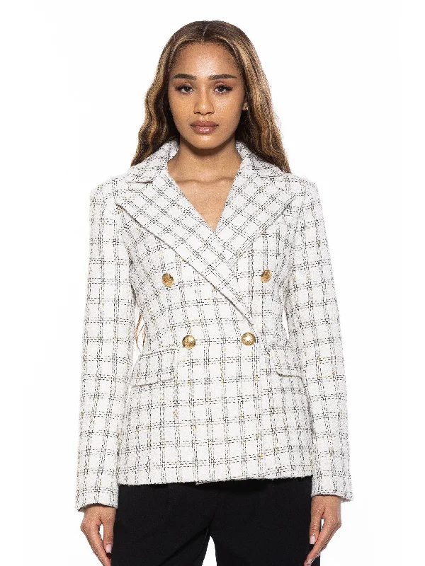 FARRAH TWEED CLASSIC DOUBLE BREASTED JACKET