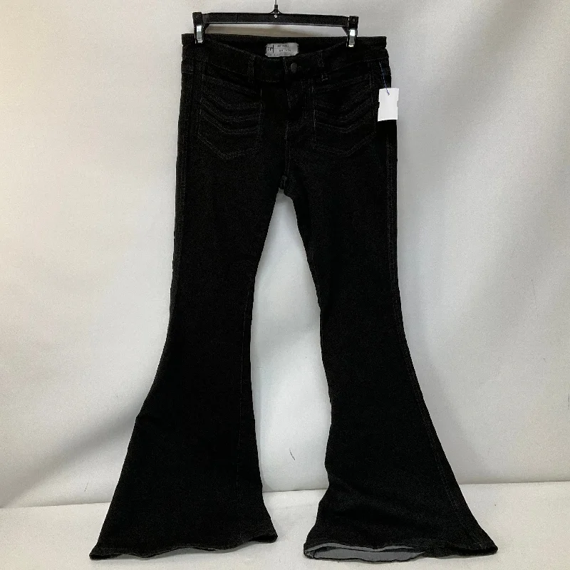 Jeans Flared By Free People In Black Denim, Size: 2