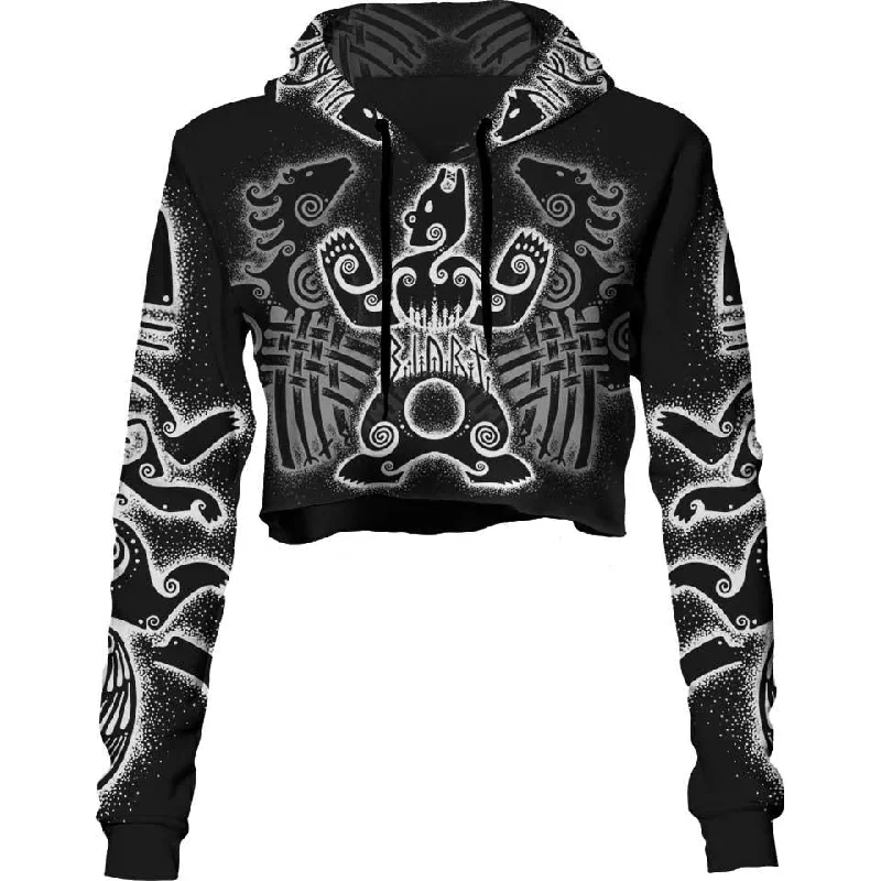 Norse Beasts Crop Hoodie