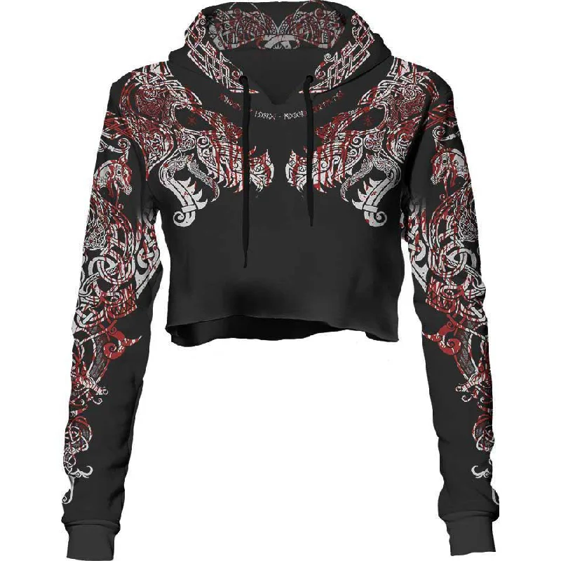 Ragnarök Bloody Crop Hoodie-Limited