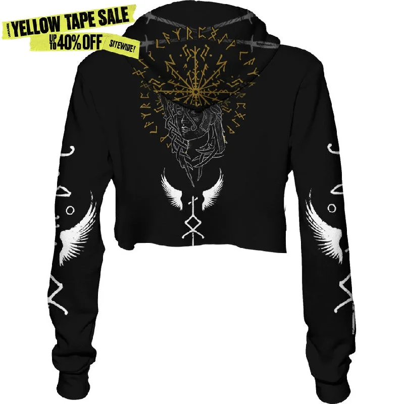 Runes of Valkyrie Crop Hoodie