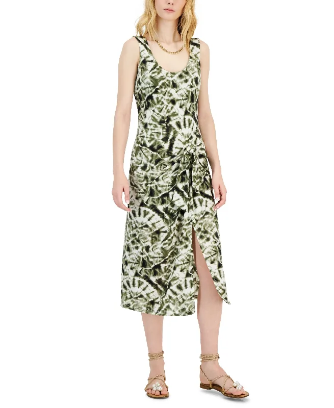 INC International Concepts Tie Front Printed Dress