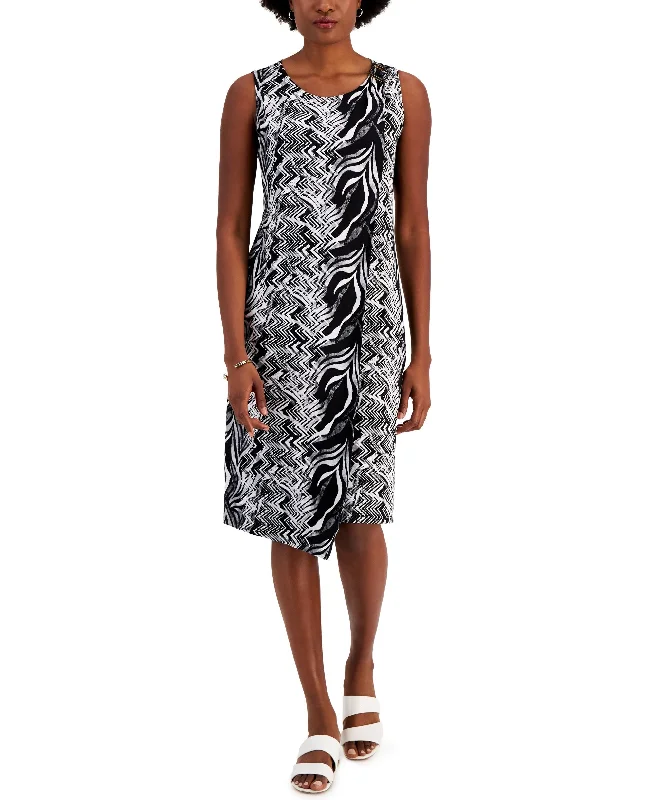 JM Collection Womens Abstract Animal Print Dress