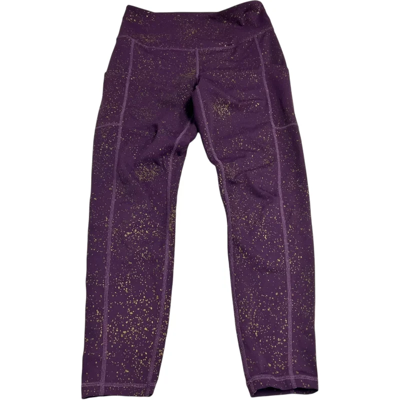 Athletic Leggings By Love In Gold & Purple, Size: L