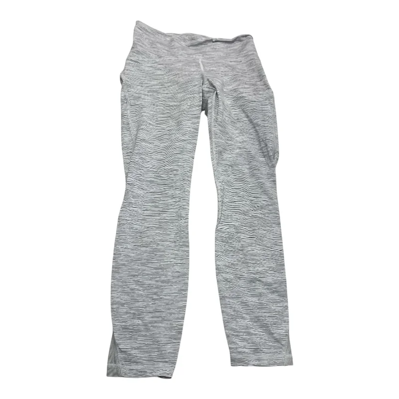 Athletic Leggings By Lululemon In Grey & White, Size: S