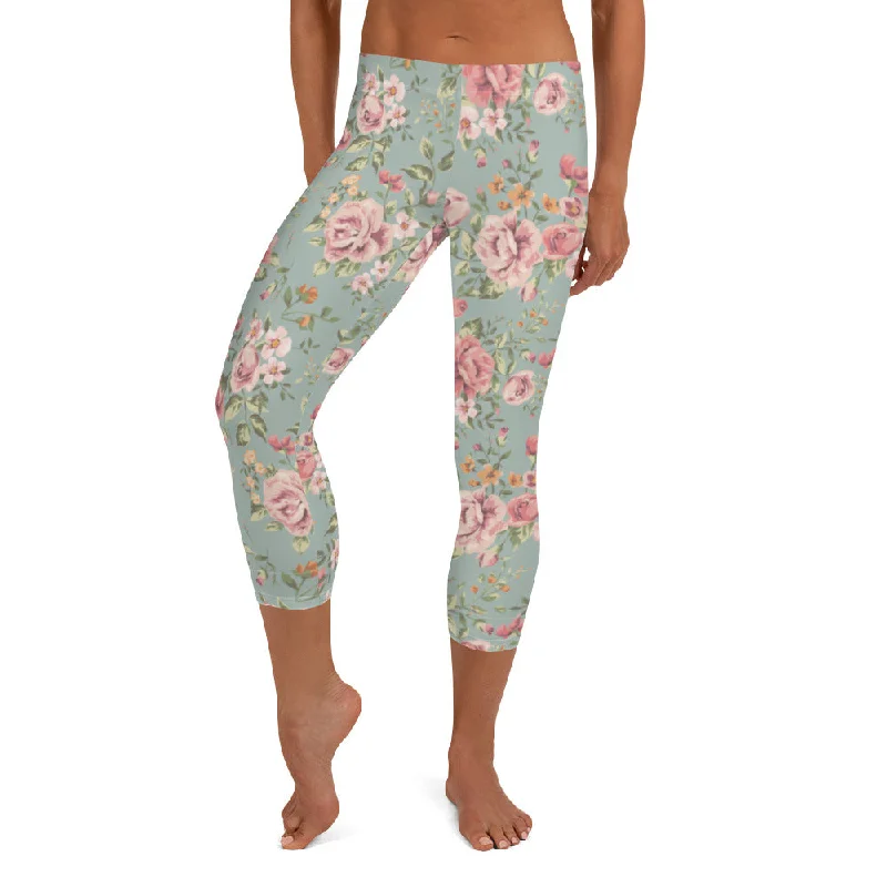 Floral Spectral Capri Leggings