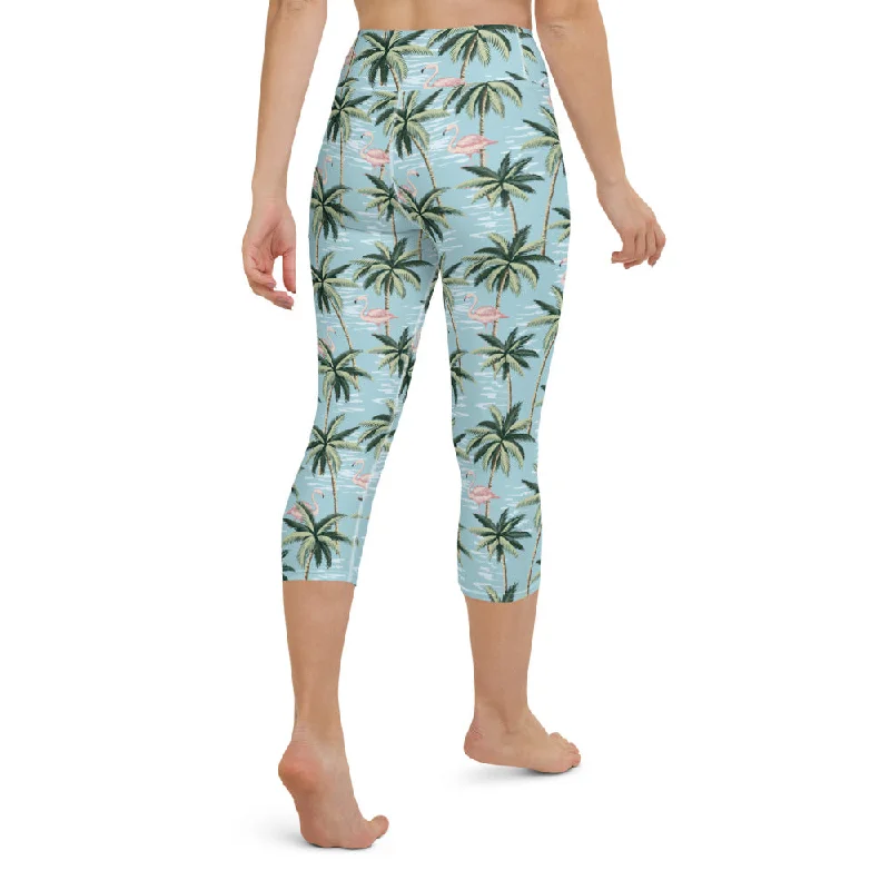 Funky Flamingo Yoga Capri Leggings