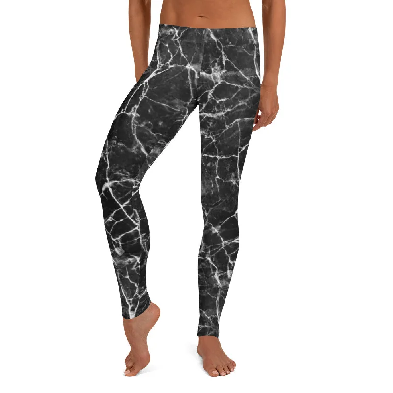 Onyx Black Marble Leggings