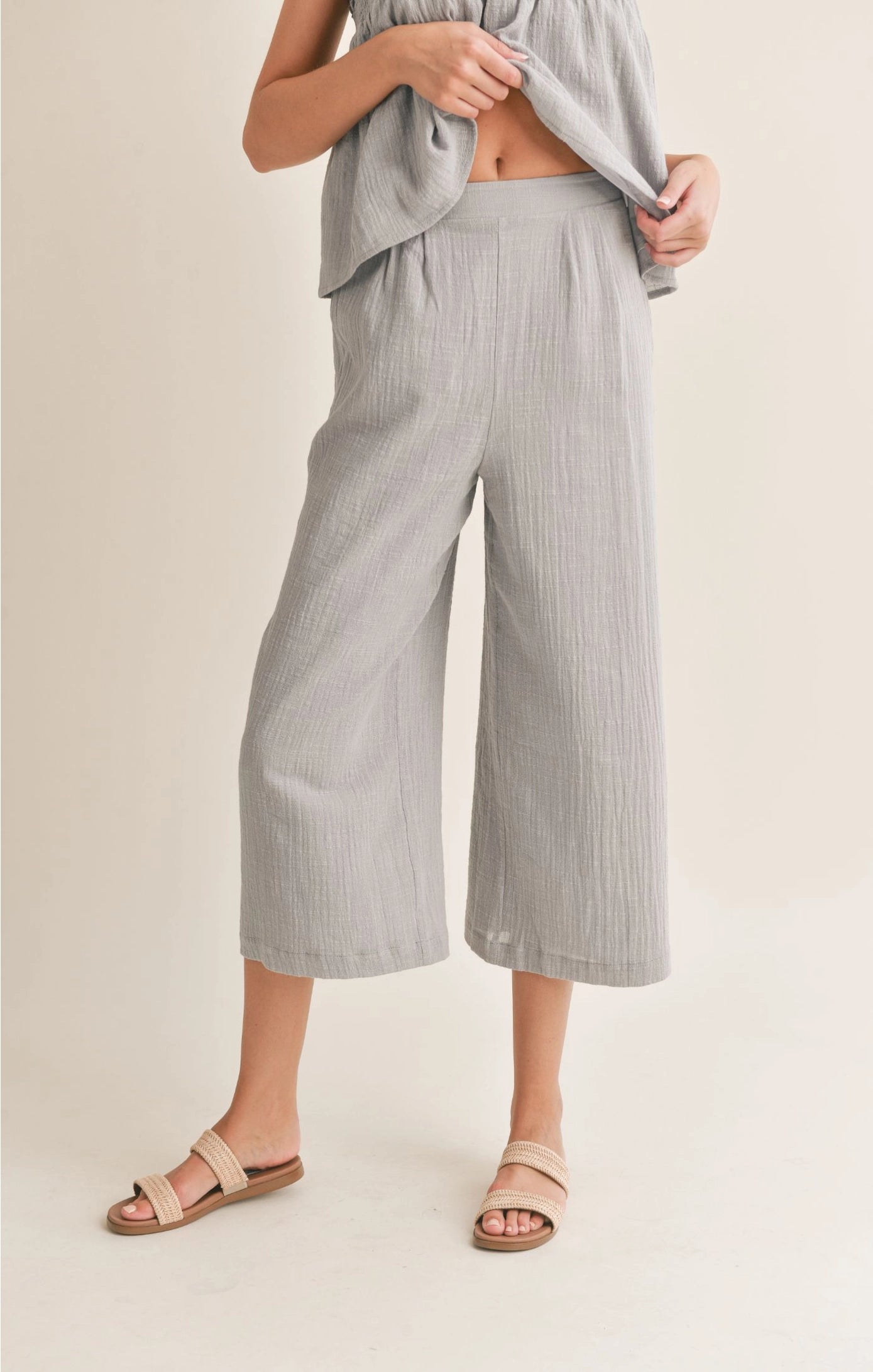 Sadie & Sage Bird Song Wide Leg Cropped Pant