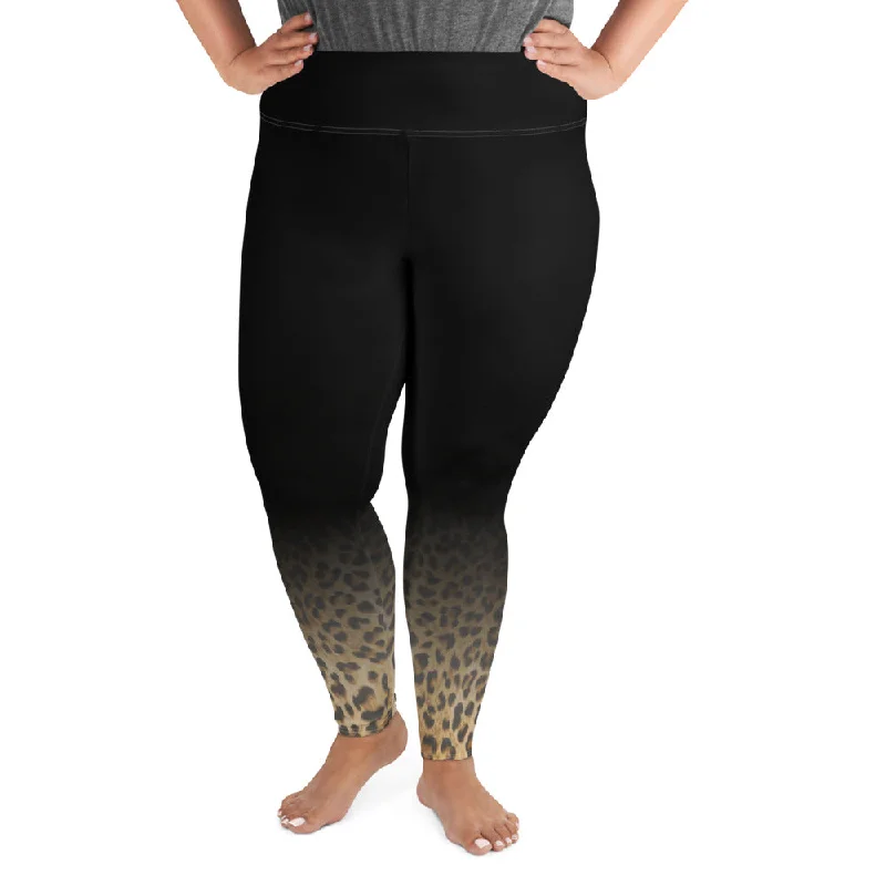 Shadow Leopard Print Plus Size Leggings