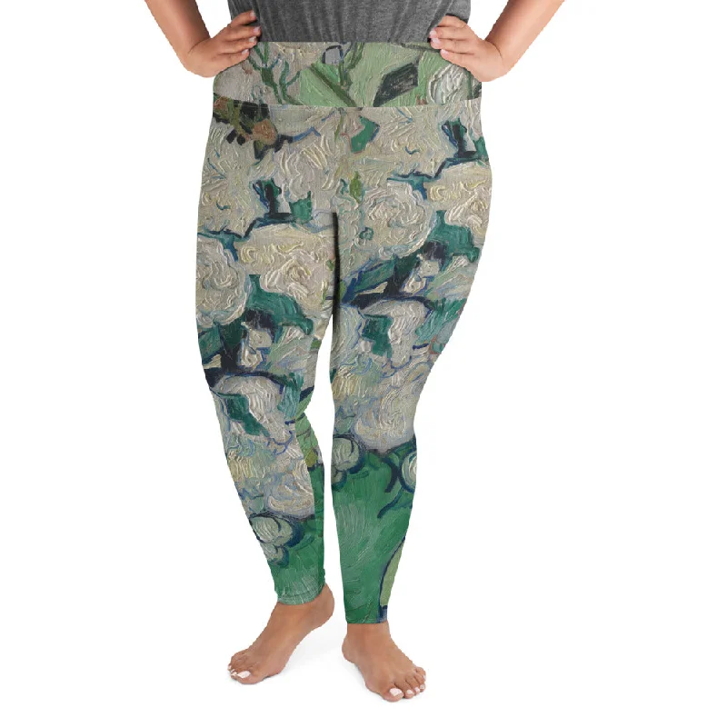 Vincent Van Gogh Roses Fine Art Plus Size Leggings