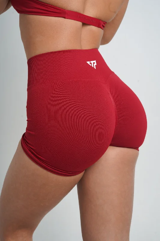 CORE SCRUNCH SHORTS -DARK RED