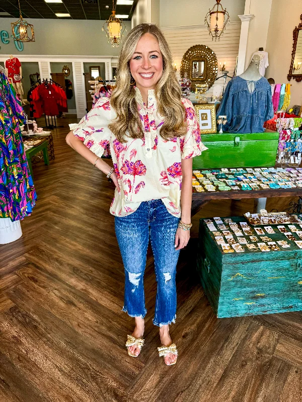 Cream Rose Top