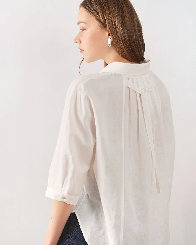 Ines Tie Pleated Shirt