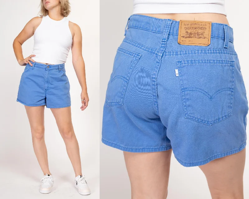 Large 90s Levis Cornflower Blue Loose Fit Shorts 34"