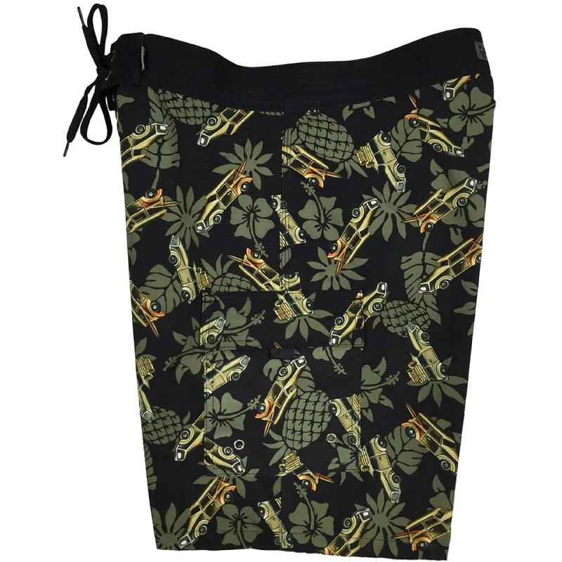 "One for the Road" Mens Board Shorts - 19.5" Outseam / 7" Inseam (Olive)